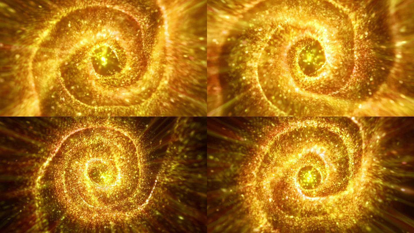 4K金色粒子旋涡虫洞黑洞