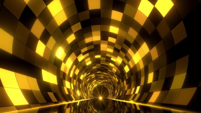 震撼唯美金色隧道闪烁背景视频素材