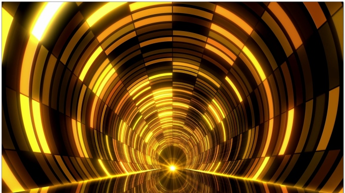 【循环】大气金色图形隧道背景视频素材