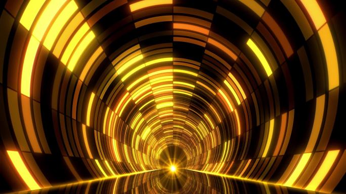 【循环】大气金色图形隧道背景视频素材