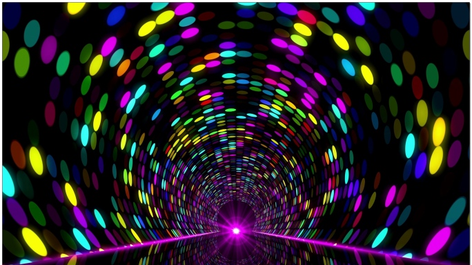 唯美多彩光点隧道穿梭背景视频