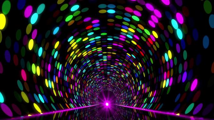 唯美多彩光点隧道穿梭背景视频