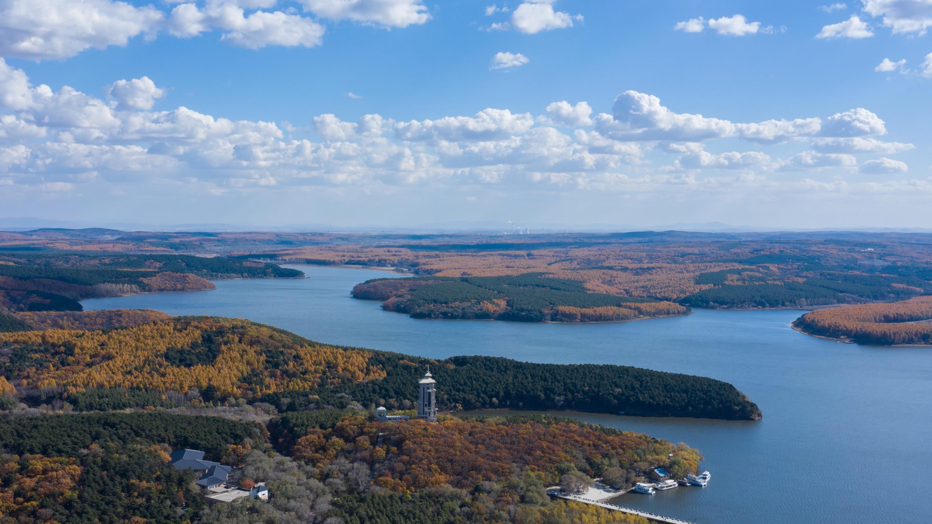 4k长春净月潭航拍延时