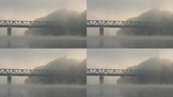 4K河面晨雾流动12