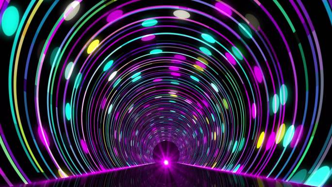 唯美多彩线条隧道穿梭视频