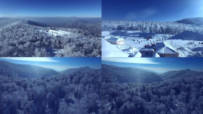 中国雪乡雪景航拍4K