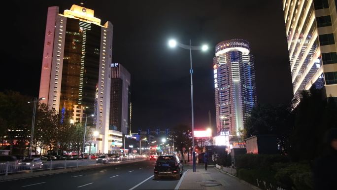 城市亮化楼体亮化城市夜景街道夜景