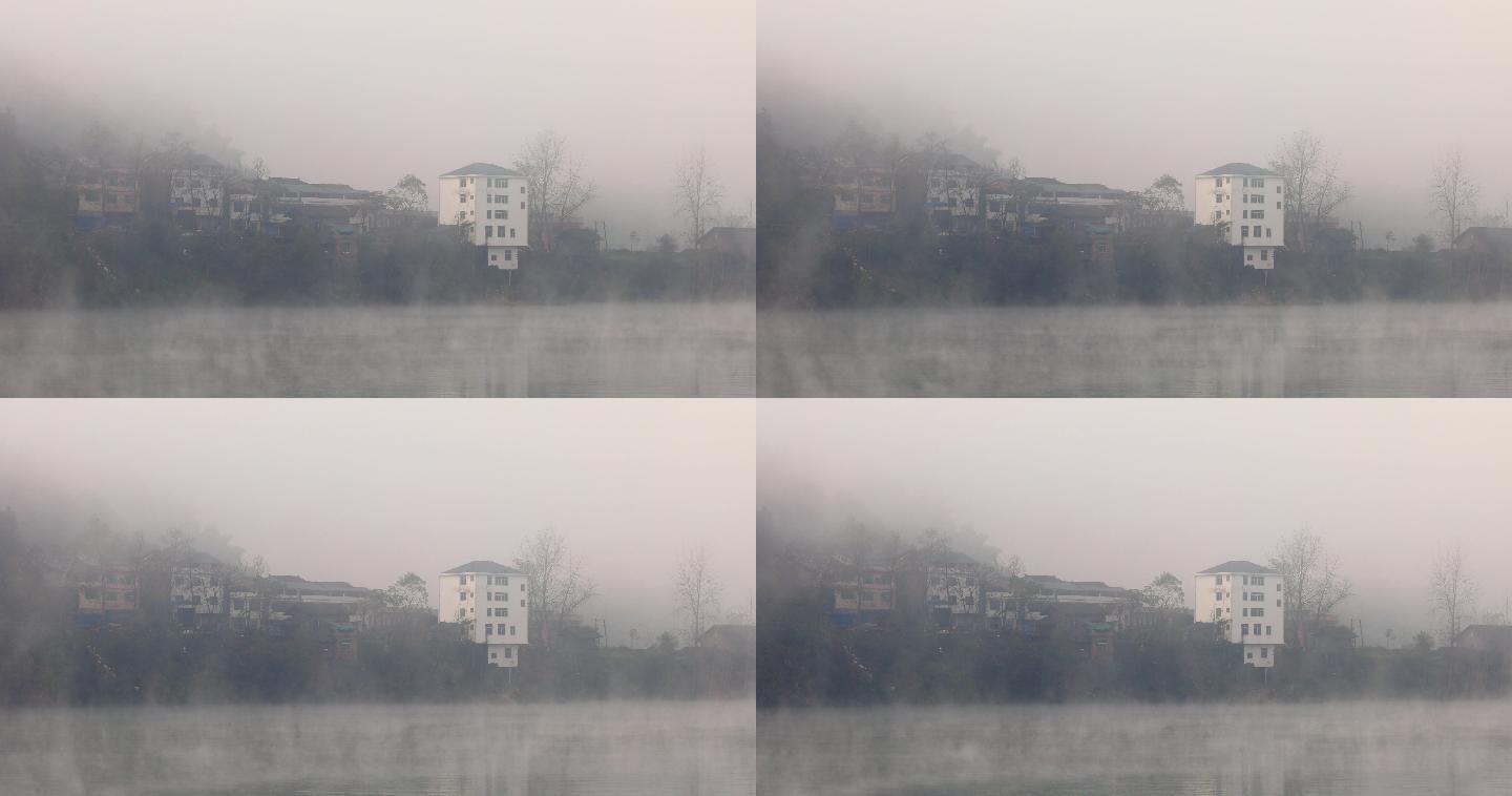河面晨雾流动14