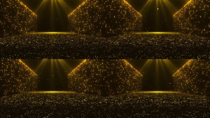 1182金光粒子流线条新年会颁奖舞台背景