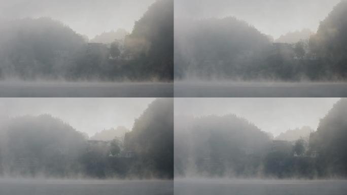 河面晨雾流动11
