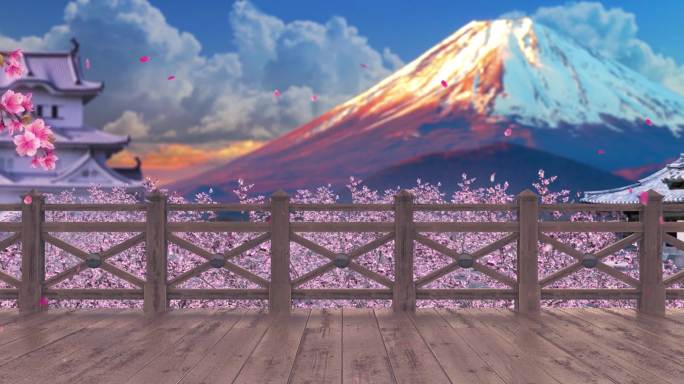 4K-樱花富士山日本旅游舞美