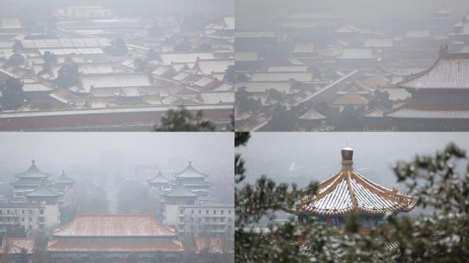 北京冬天雪景故宫雪景