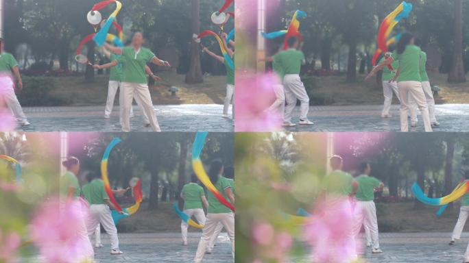 升格视频深圳市福田区快乐的市民在跳广场舞