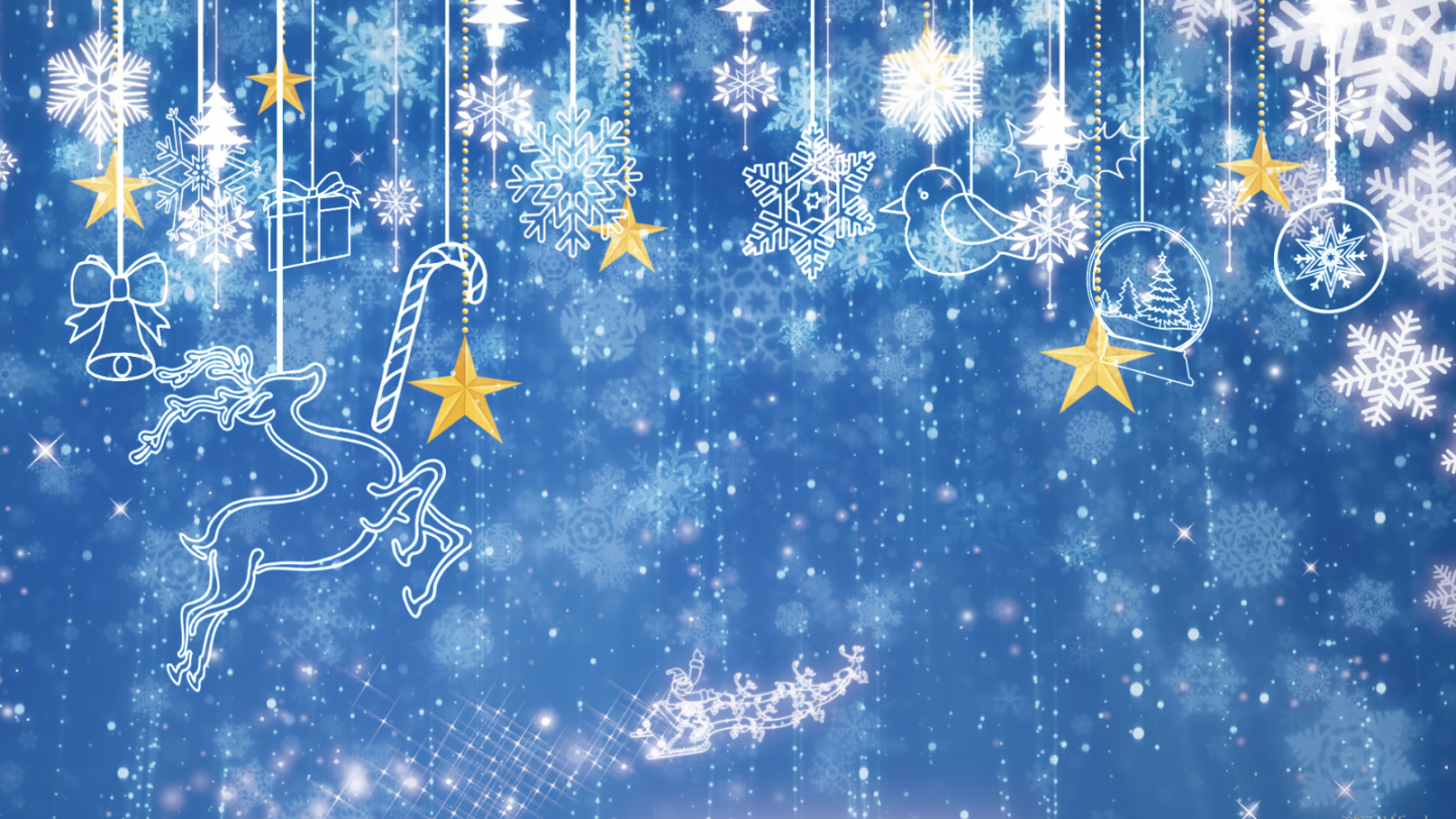 蓝色圣诞平安夜雪花舞台背景