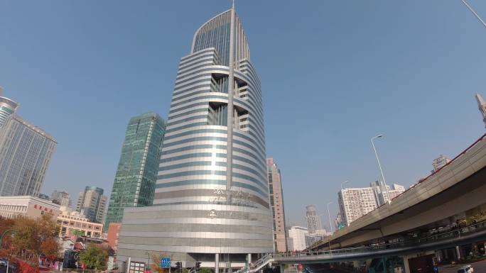 4K-原素材-上海高楼大厦街景