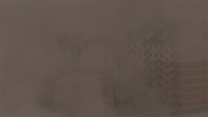 城市污染浓烟滚滚
