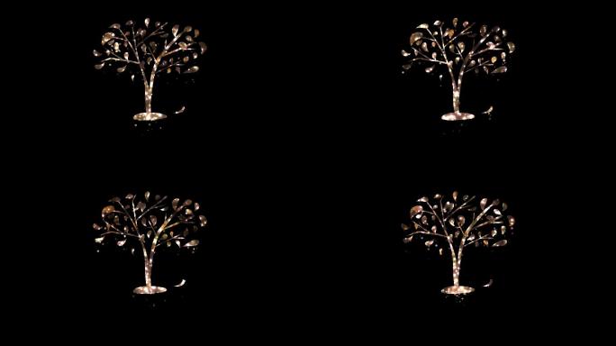 粒子树木树枝树杈视频带通道