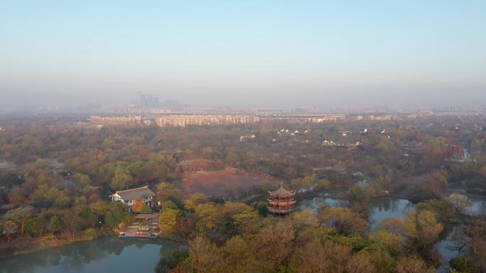 航拍杭州西溪湿地