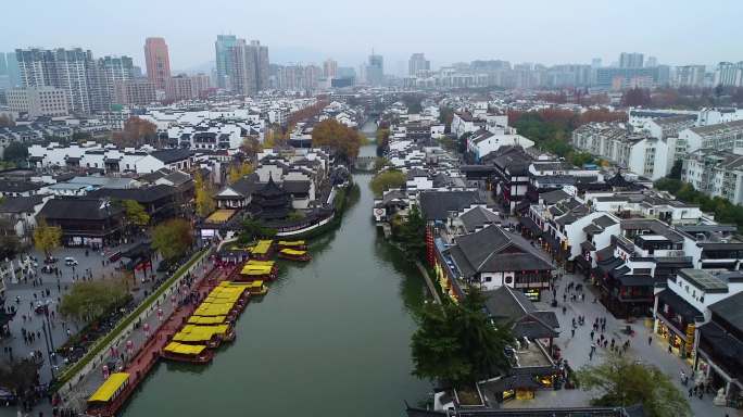 最新南京夫子庙航拍大景4K