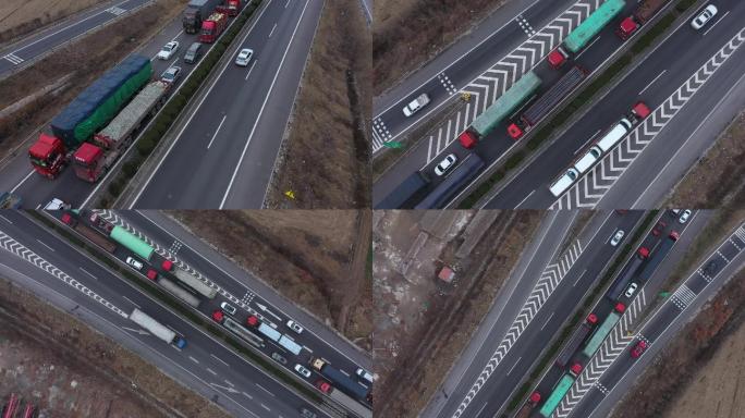 4K-原素材-高速公路堵车