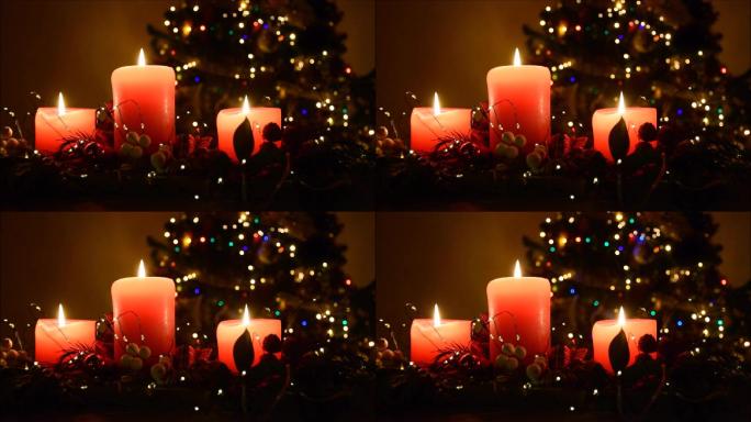 圣诞节蜡烛烛光晚餐