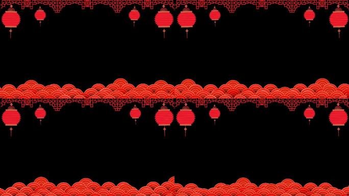 新年红色喜庆节日动态边框（带通道）
