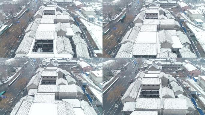 济南明府城百花洲雪景航拍
