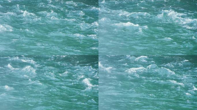 夏日蓝色水面波纹荡漾浪花朵朵
