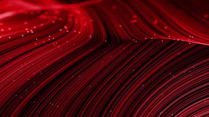 红色粒子科技线流动led大屏动画