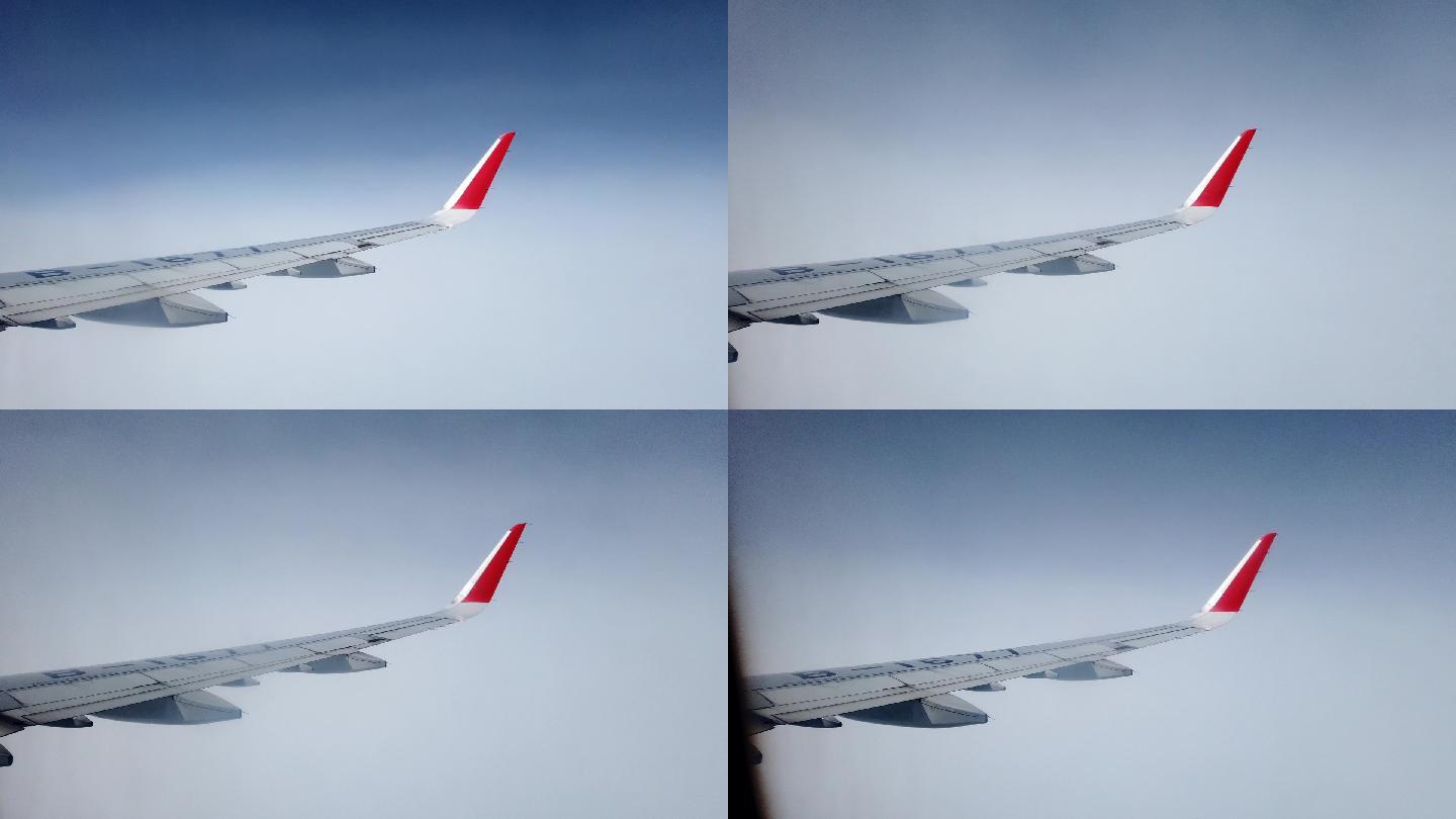 飞机穿越云海延时