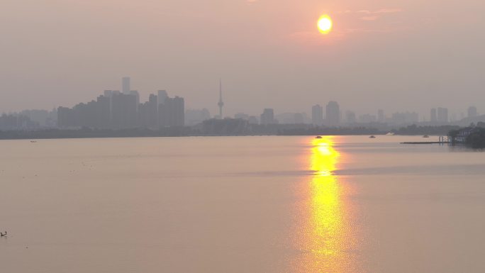 徐州云龙湖日出城市