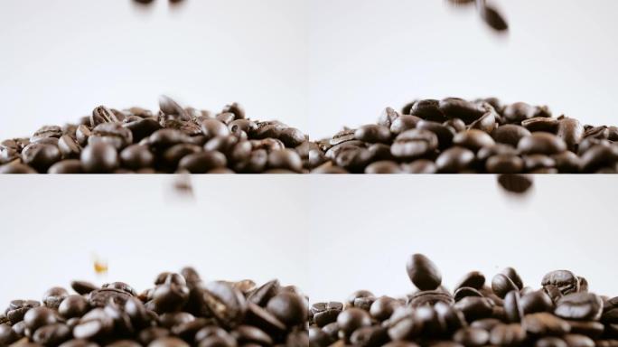咖啡豆掉落慢镜头加班熬夜