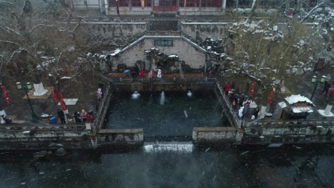 济南黑虎泉全景雪景