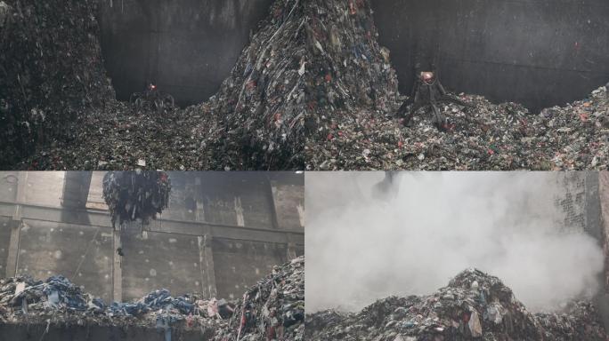 垃圾分类堆积如山的垃圾焚烧集中处理站