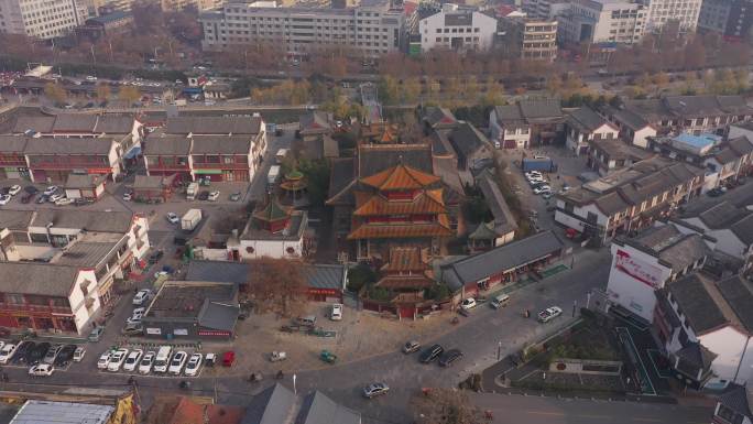 4K-原素材-济宁市东大寺航拍