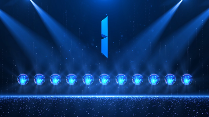 大气蓝色11手掌启动仪式ae模板