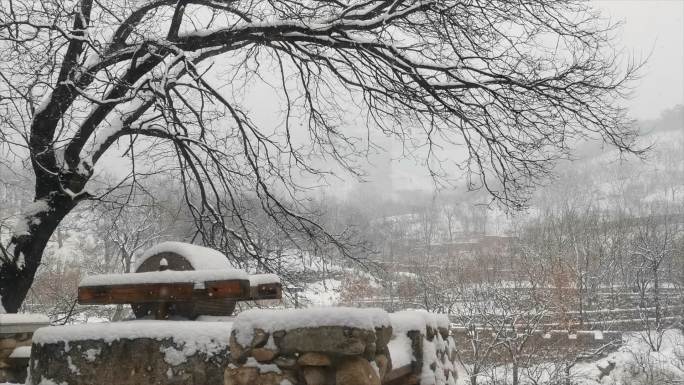 山村雪景高清素材