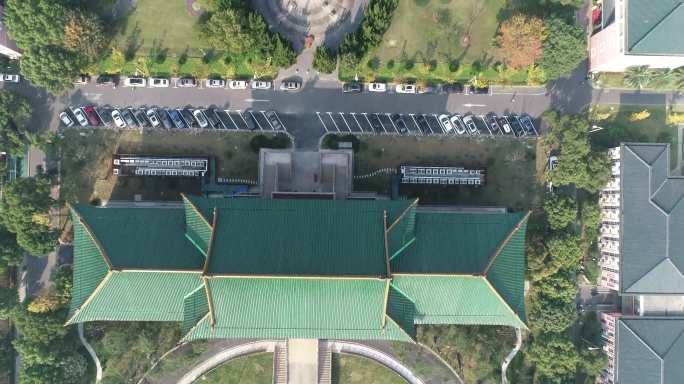 上海体育学院绿瓦大楼4K航拍