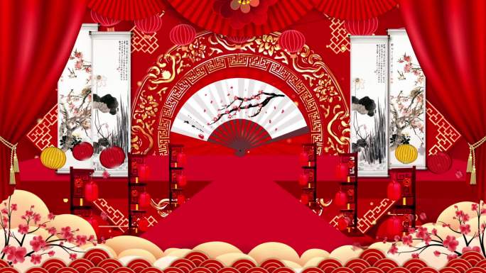 中国风少儿戏曲京剧舞台演出背景视频素材