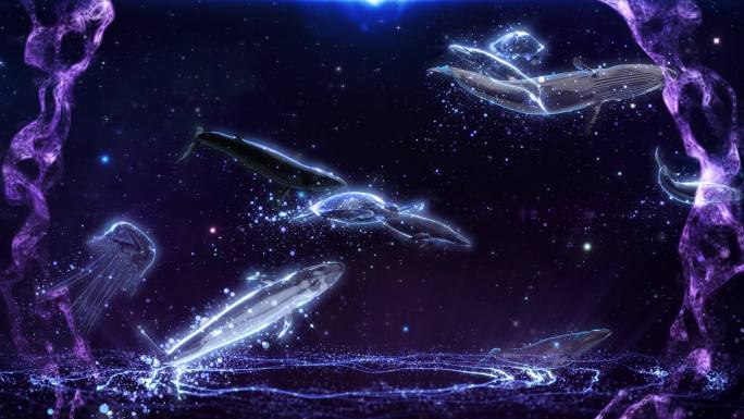 梦幻海洋星辰大海鲸鱼素材