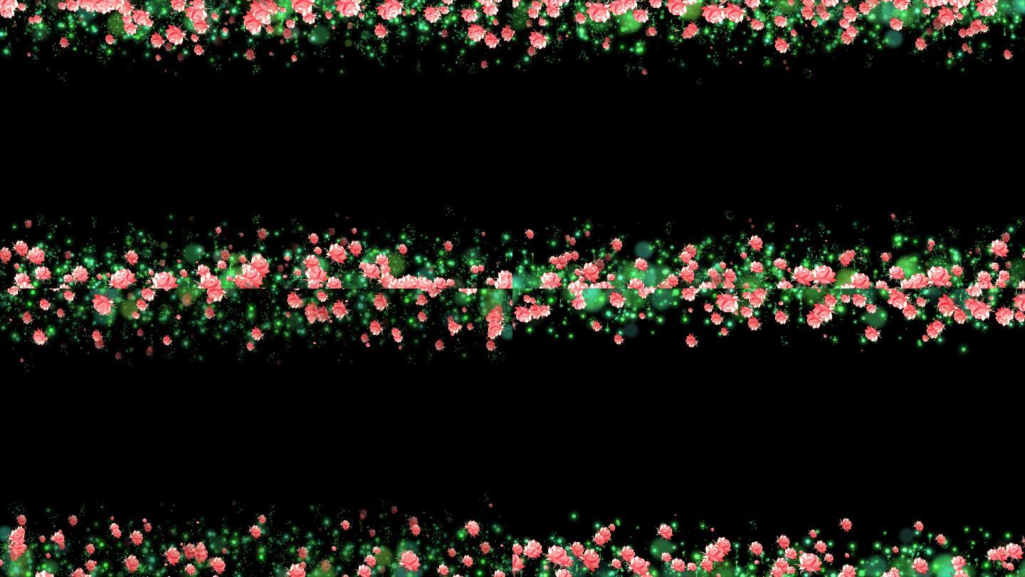 4K粉玫瑰粒子循环边框