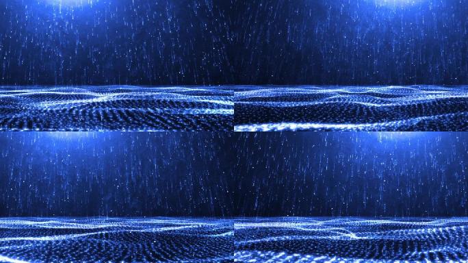蓝色粒子波浪晚会颁奖背景