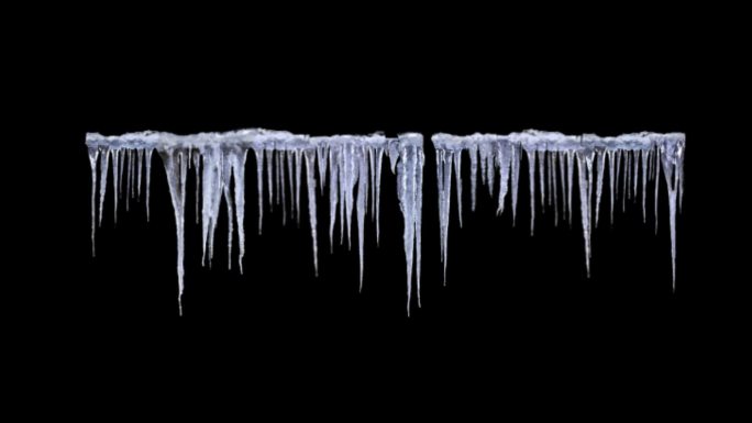 【透明通道】冰柱素材结冰过程