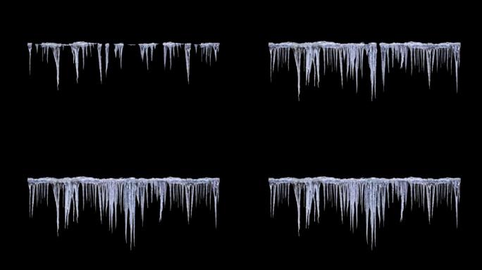 【透明通道】冰柱素材结冰过程