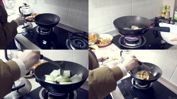 4K原创版权【可商用】做饭家庭主妇煮饭烹