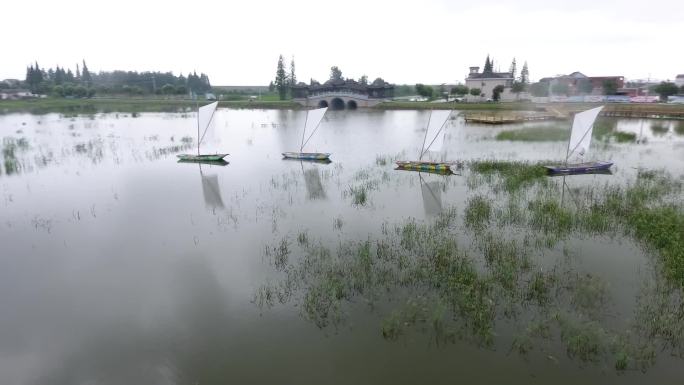 沿湖村扬州邵伯湖村落乡村