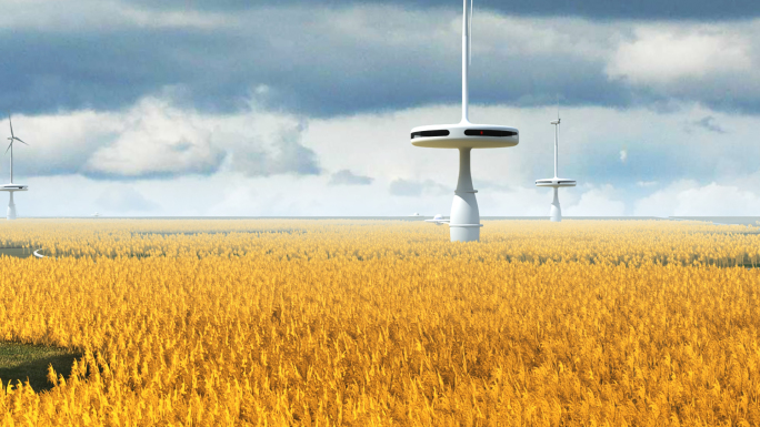 4K未来金色麦田科技灌溉