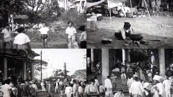 30年代缅甸仰光大金塔