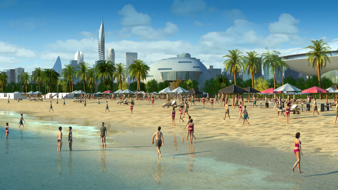 未来城市沙滩海岸