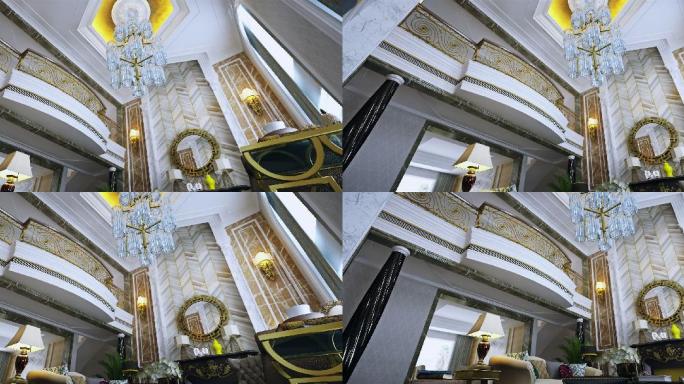 大气欧式室内风格loft高挑高客厅镜头